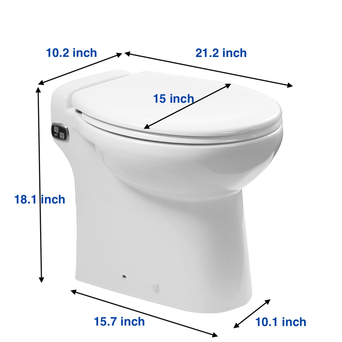 One piece grind toilet WC53 build a half bathroom