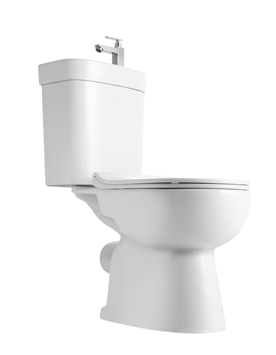 Two-pieces toilet with basin