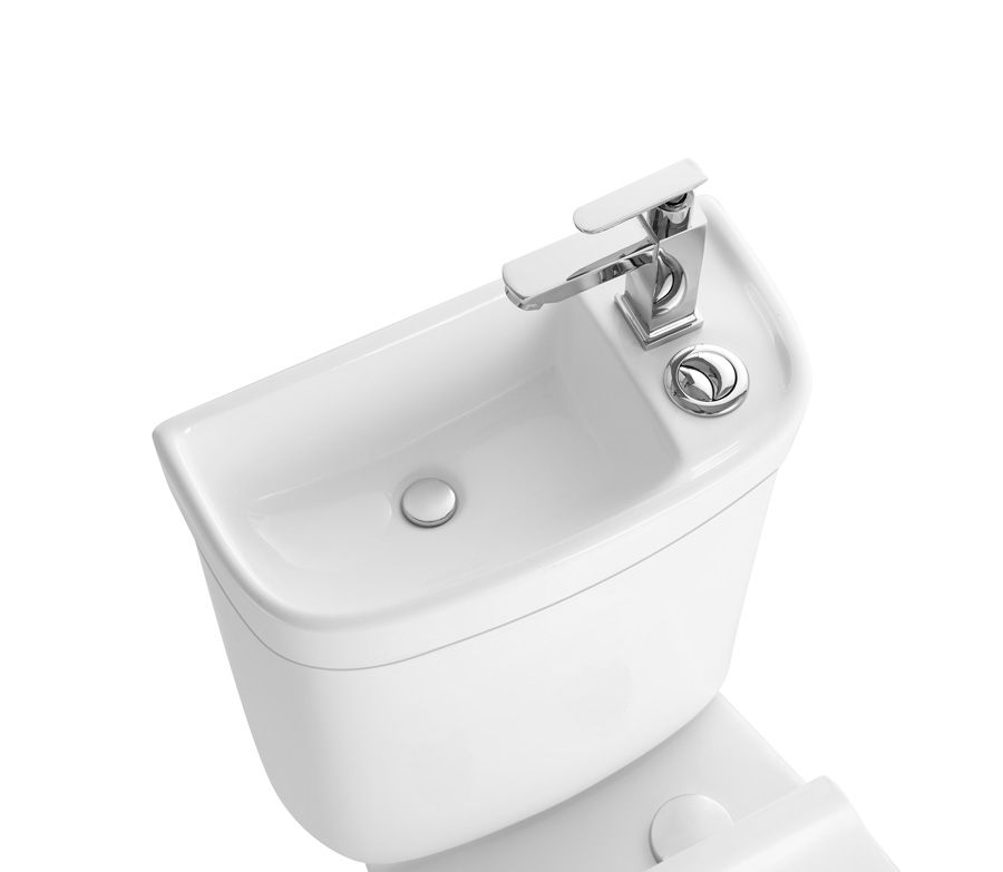 Two-pieces toilet with basin